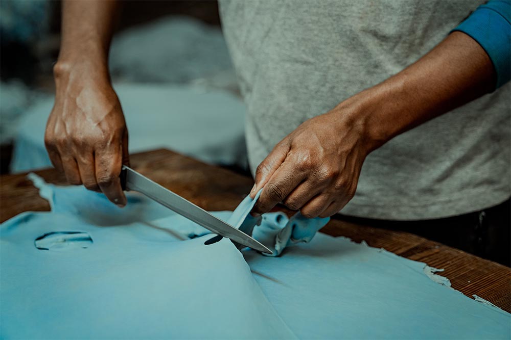 Leather cutting process